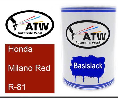 Honda, Milano Red, R-81: 500ml Lackdose, von ATW Autoteile West.